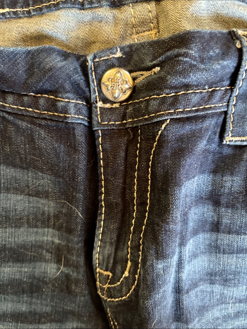 Miss Me Dark Blue Bootcut Jeans with Distressed Back Pockets - Picture 7 of 7